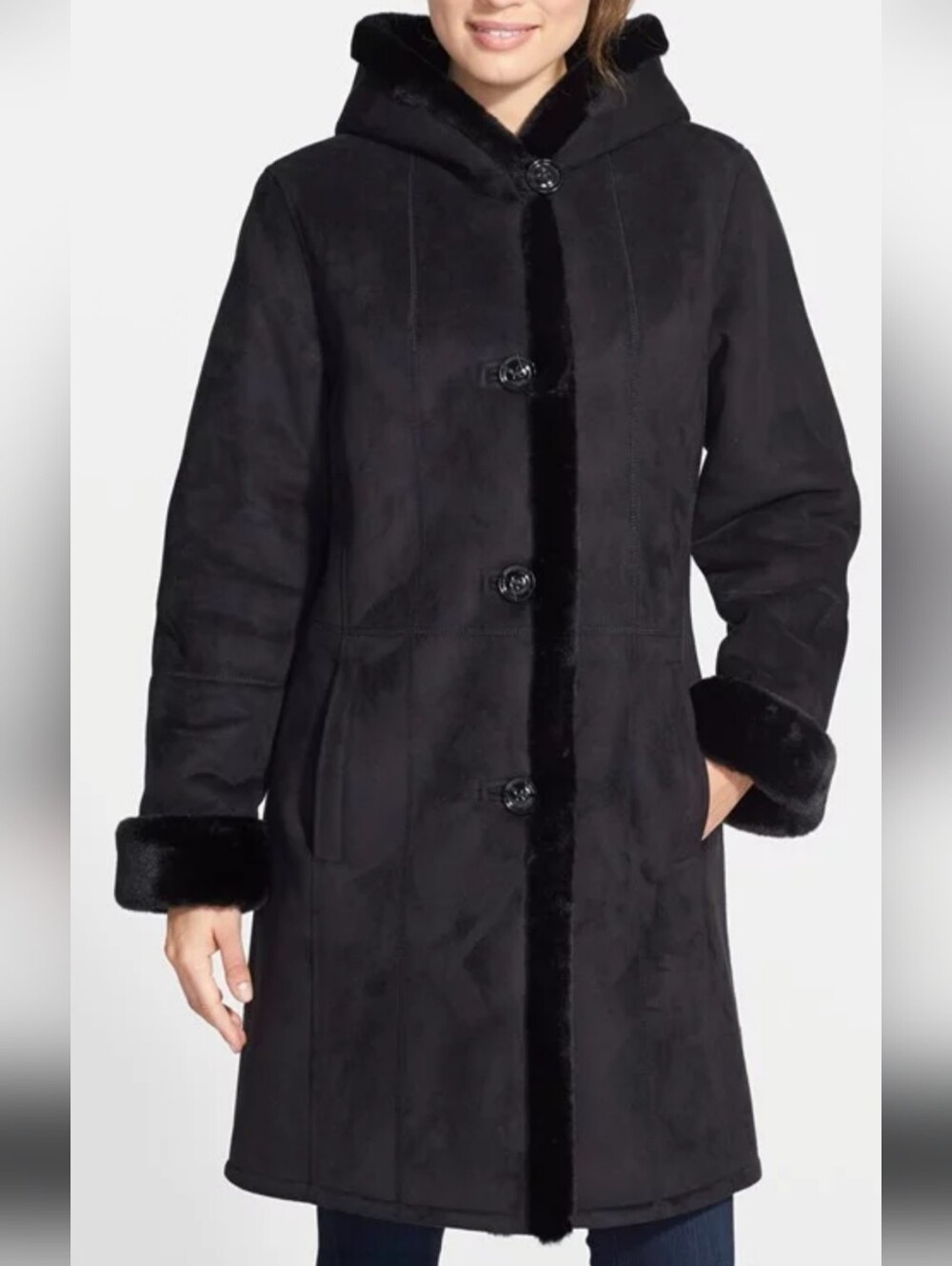 Shearling/lambski Gray Coat